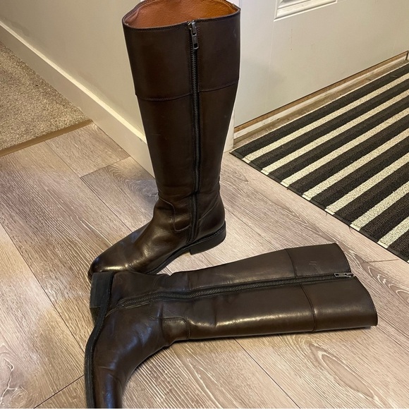 Frye Jaden Button Tall Riding Leather Boot Knee High Chocolate Brown Timeless - Picture 6 of 15